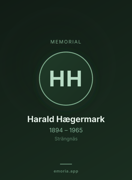 Memorial portrait of Harald Hægermark