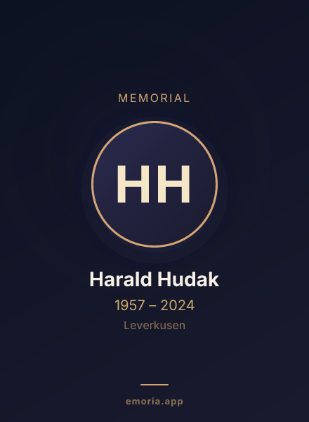 Memorial portrait of Harald Hudak