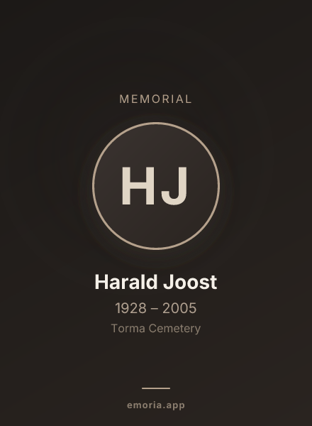 Memorial portrait of Harald Joost