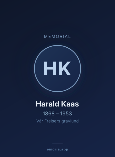 Memorial portrait of Harald Kaas
