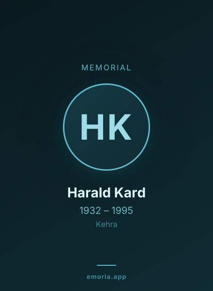 Memorial portrait of Harald Kard
