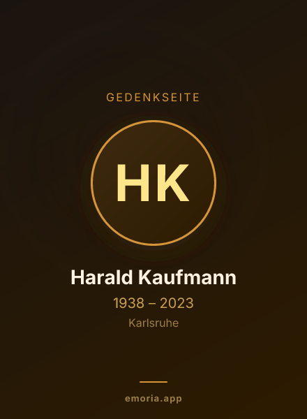 Gedenkportrait von Harald Kaufmann