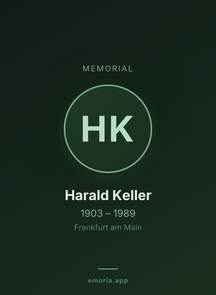 Memorial portrait of Harald Keller