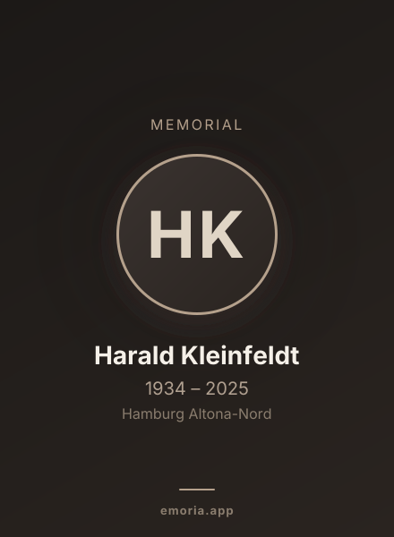 Memorial portrait of Harald Kleinfeldt