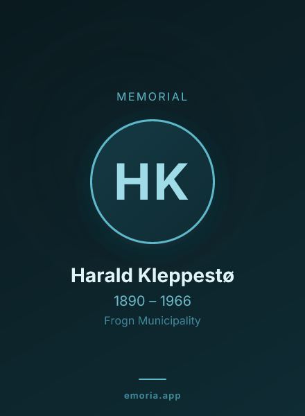 Memorial portrait of Harald Kleppestø