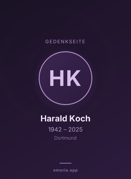 Gedenkportrait von Harald Koch