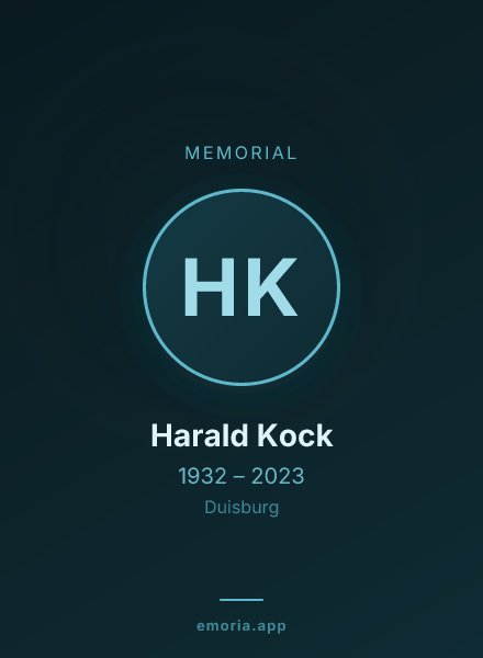 Memorial portrait of Harald Kock