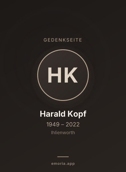 Gedenkportrait von Harald Kopf