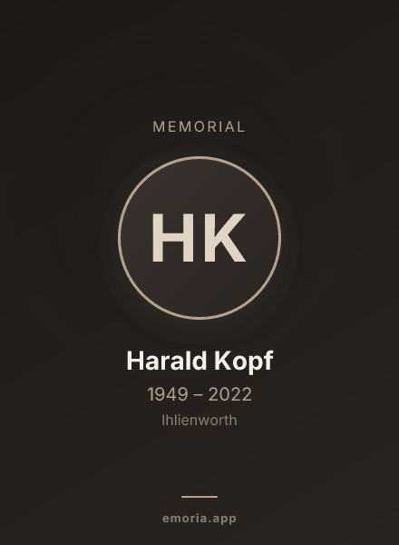 Memorial portrait of Harald Kopf