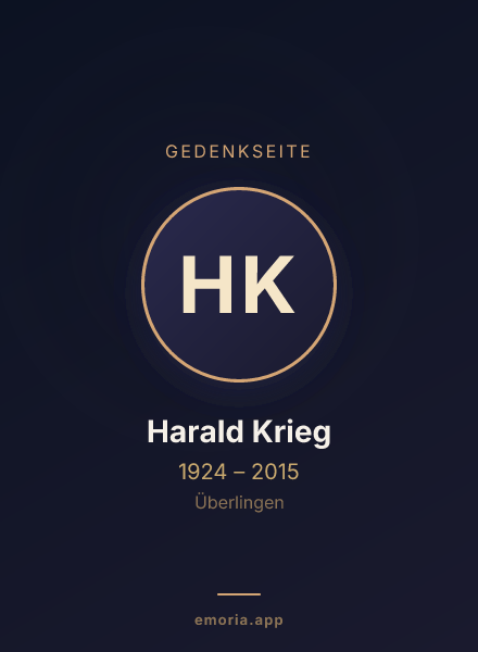 Gedenkportrait von Harald Krieg