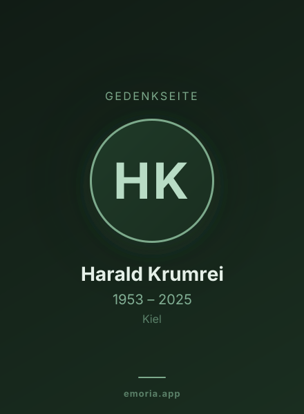 Gedenkportrait von Harald Krumrei