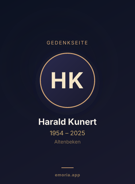 Gedenkportrait von Harald Kunert