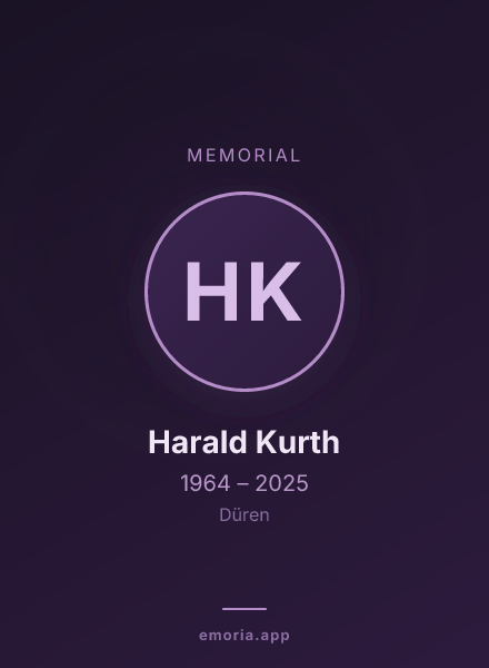 Memorial portrait of Harald Kurth