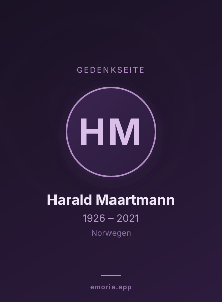 Gedenkportrait von Harald Maartmann