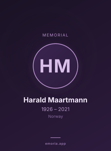 Memorial portrait of Harald Maartmann