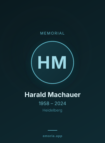 Memorial portrait of Harald Machauer