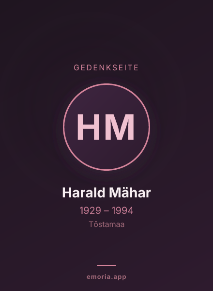 Gedenkportrait von Harald Mähar