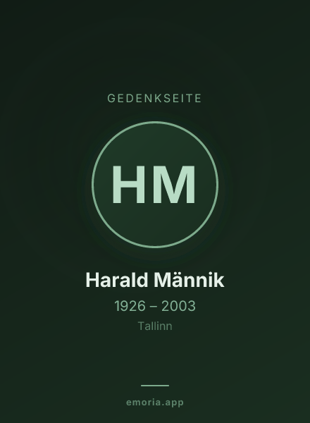 Gedenkportrait von Harald Männik