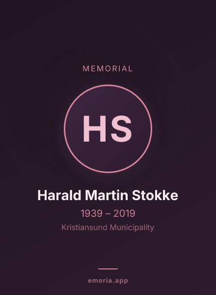 Memorial portrait of Harald Martin Stokke