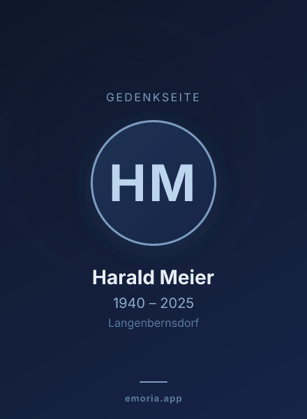 Gedenkportrait von Harald Meier