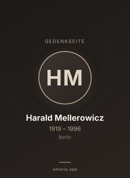 Gedenkportrait von Harald Mellerowicz