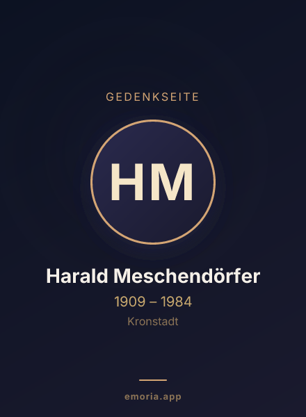 Gedenkportrait von Harald Meschendörfer