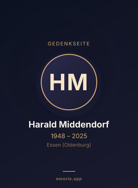 Gedenkportrait von Harald Middendorf