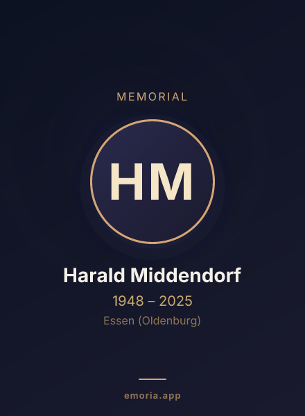 Memorial portrait of Harald Middendorf
