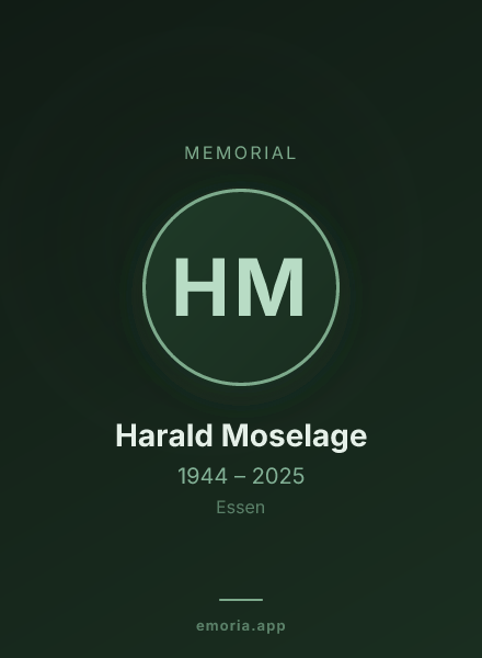 Memorial portrait of Harald Moselage