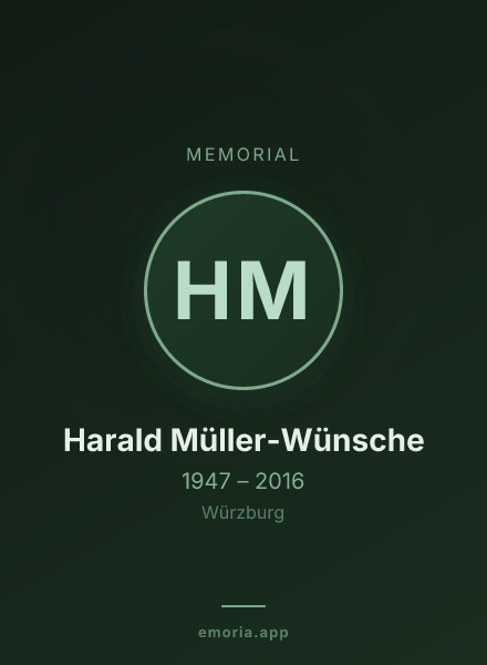 Memorial portrait of Harald Müller-Wünsche