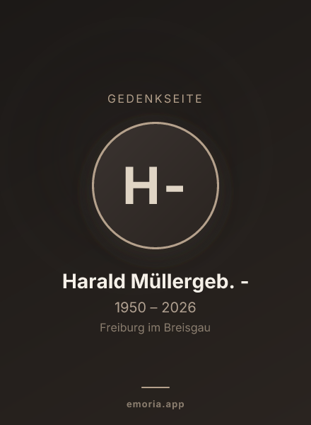 Gedenkportrait von Harald Müllergeb. -