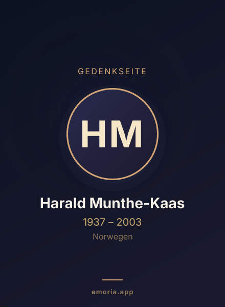 Gedenkportrait von Harald Munthe-Kaas