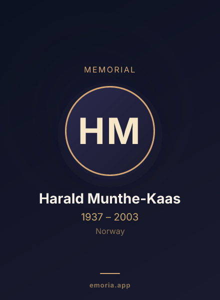 Memorial portrait of Harald Munthe-Kaas