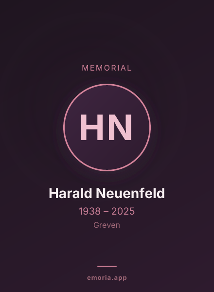 Memorial portrait of Harald Neuenfeld