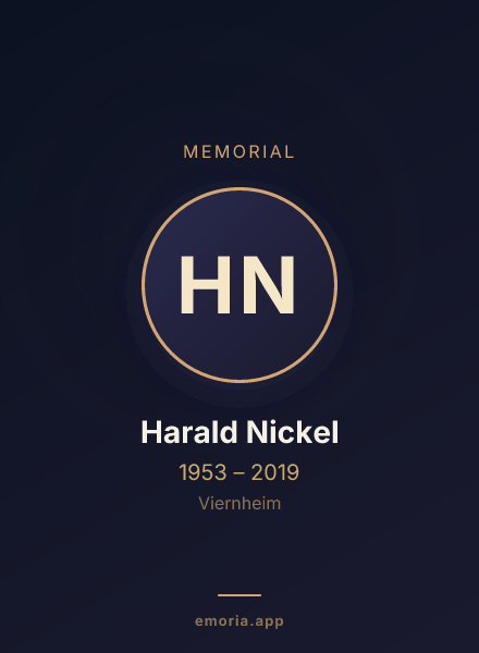 Memorial portrait of Harald Nickel
