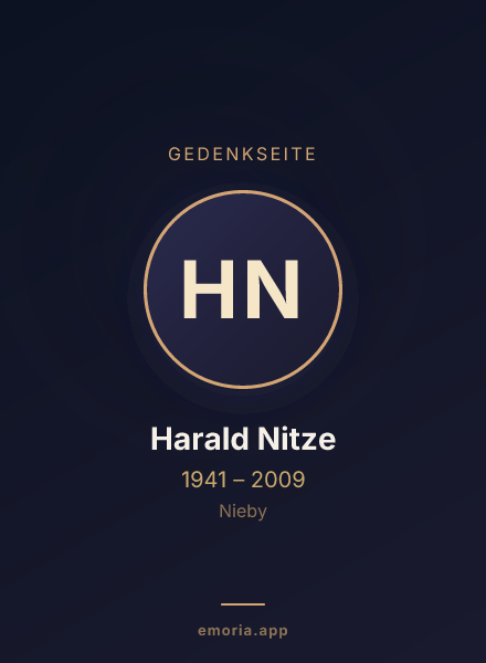 Gedenkportrait von Harald Nitze