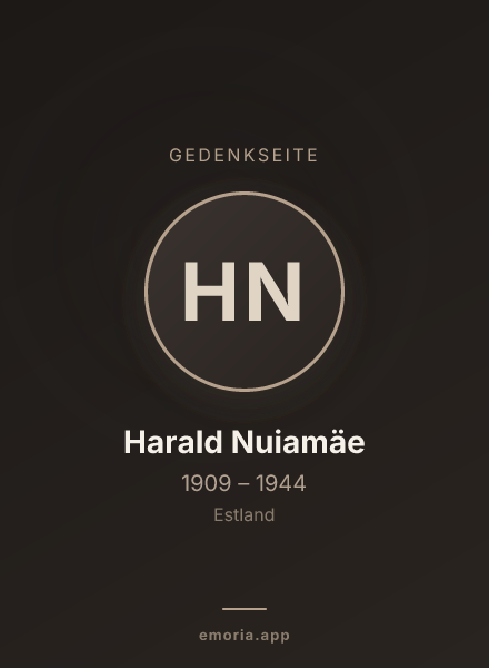 Gedenkportrait von Harald Nuiamäe