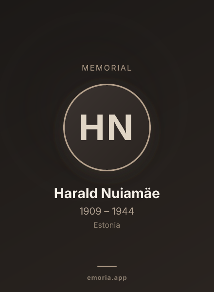 Memorial portrait of Harald Nuiamäe