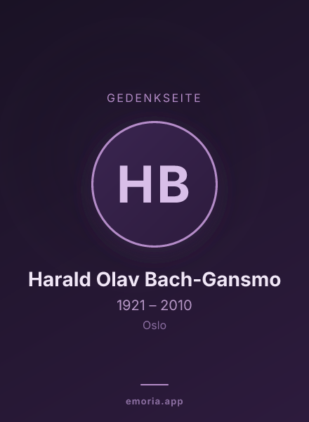 Gedenkportrait von Harald Olav Bach-Gansmo