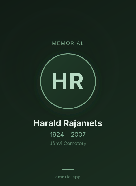 Memorial portrait of Harald Rajamets
