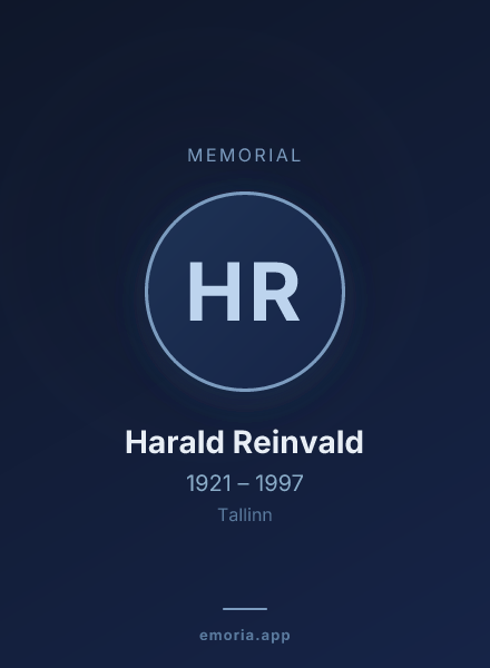 Memorial portrait of Harald Reinvald