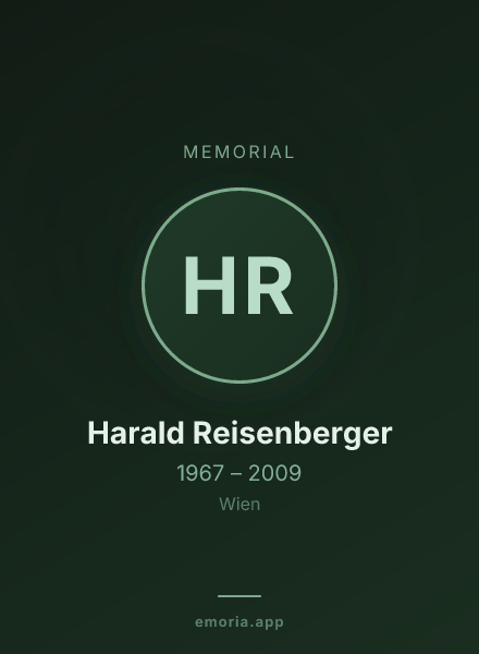 Memorial portrait of Harald Reisenberger