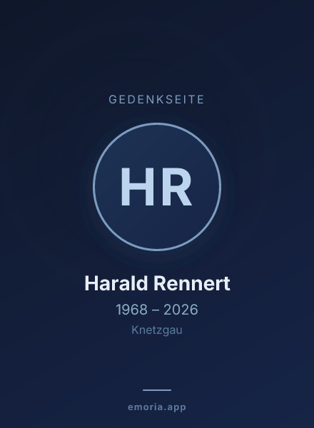 Gedenkportrait von Harald Rennert