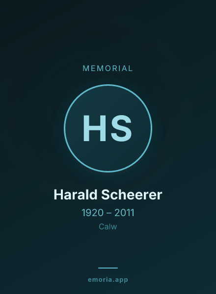 Memorial portrait of Harald Scheerer