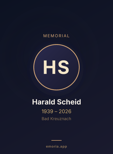 Memorial portrait of Harald Scheid