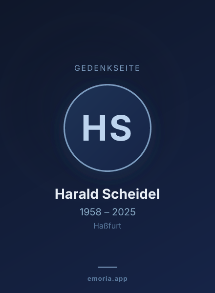 Gedenkportrait von Harald Scheidel