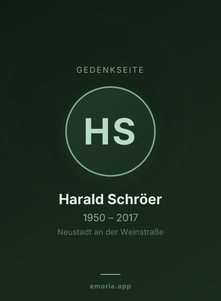 Gedenkportrait von Harald Schröer