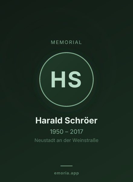Memorial portrait of Harald Schröer