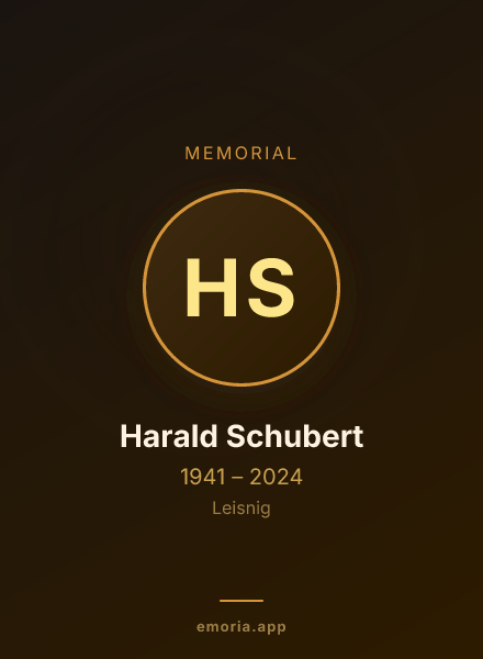 Memorial portrait of Harald Schubert