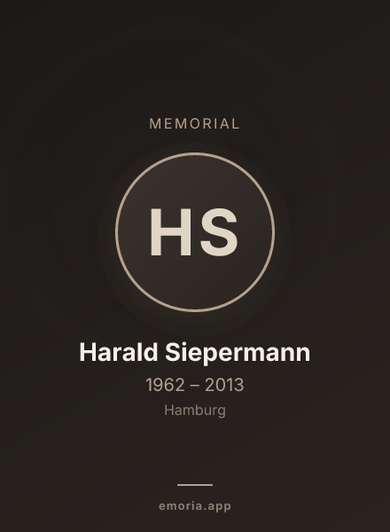 Memorial portrait of Harald Siepermann
